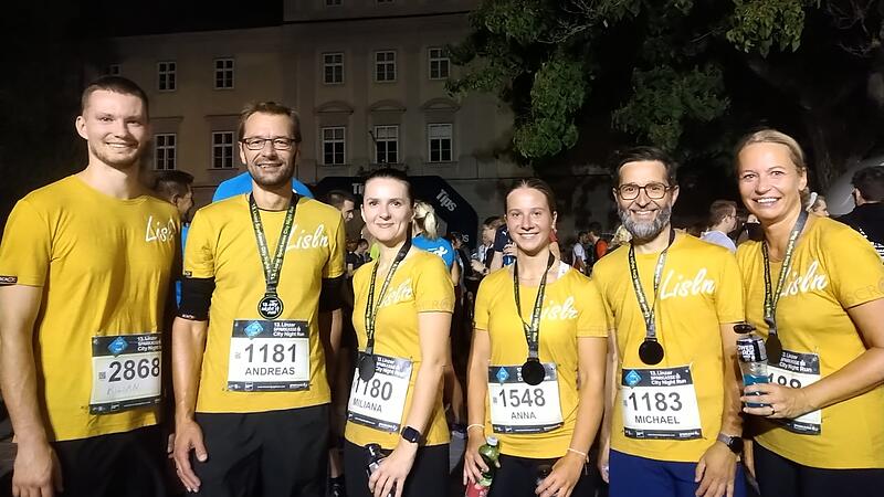 City Night Run Linz 2024 - ein Teil des Teams der Lisln