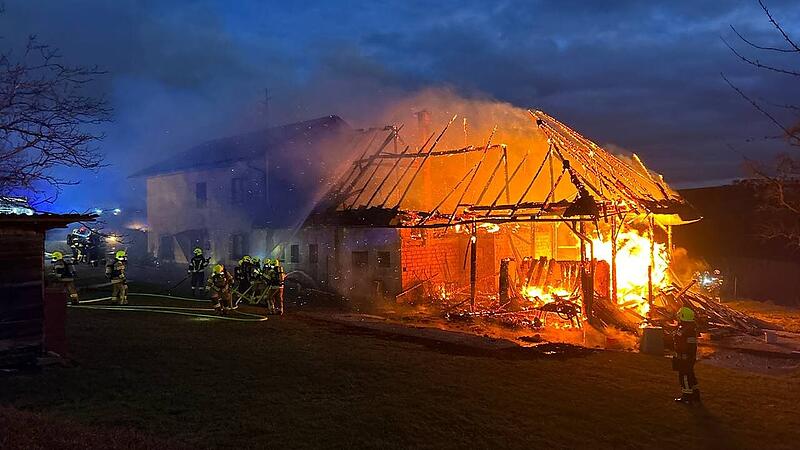 Großbrand Scharten Bezirk Eferding Stadelbrand