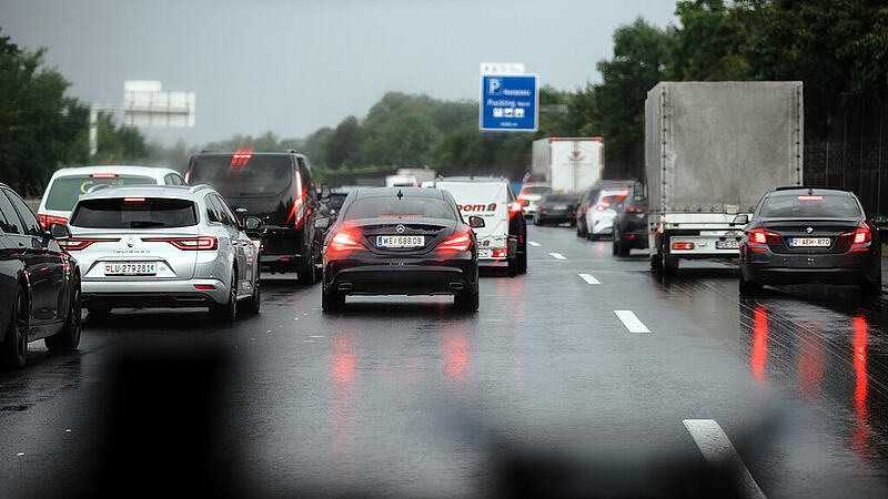 Stau auf der Welser Autobahn