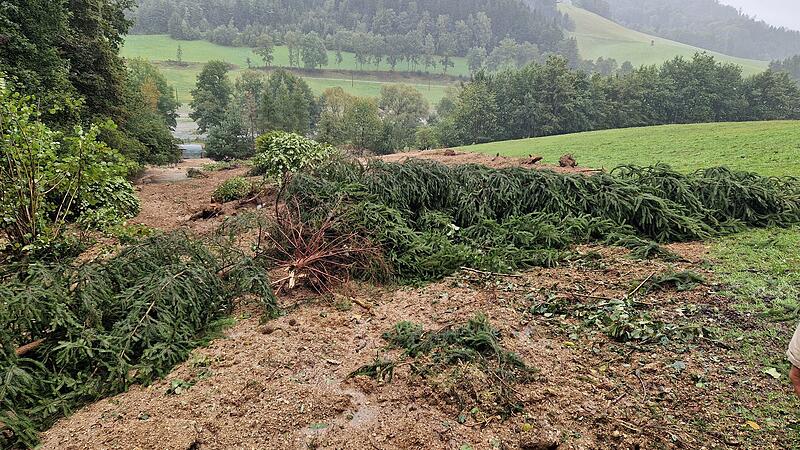 Mure Unwetter Hochwasser Dimbach