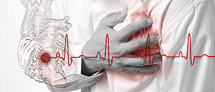 Heart Attack and heart beats cardiogram background