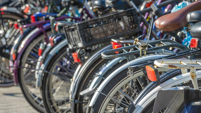 Bicycle Parking With Many Bicycles on a Sunny Day