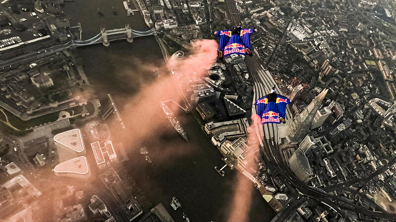 Skydiver in London