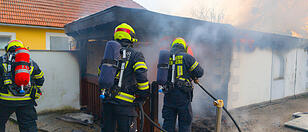 Brand einer Gartenhütte in Schwertberg