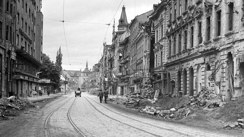 Das zerbombte Linz nach dem Kriegsende 1945