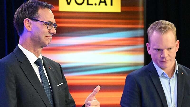 ÖVP-Spitzenkandidat Markus Wallner und FPÖ-Spitzenkandidat Christof Bitschi