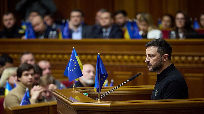 Wolodymyr Selenskyj am Mittwoch im ukrainischen Parlament