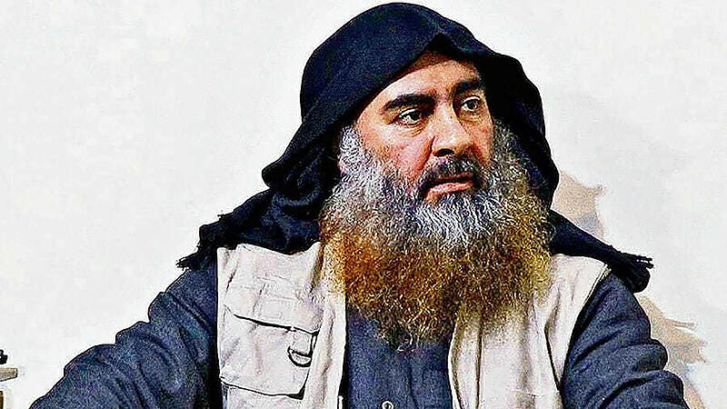 Late Islamic State leader Abu Bakr al-Baghdadi is seen in an undated picture released by the U.S. Department of Defense