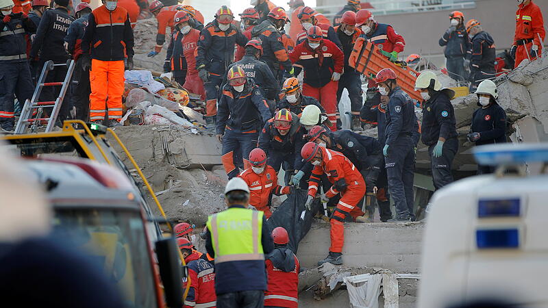 Rescue operations after earthquake in Izmir