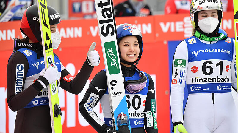 SKI NORDISCH SKISPRINGEN: WELTCUP DER DAMEN IN HINZENBACH / OPSETH (NOR), KRIZNAR (SLO), TAKANASHI (JPN)