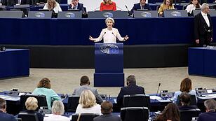 Ursula von der Leyen bei ihrer Bewerbungsrede im EU-Parlament