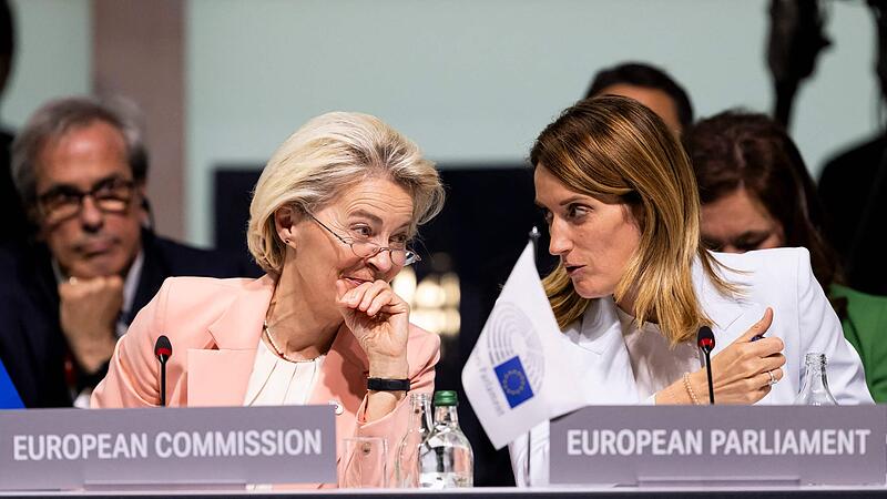 EU-Kommissionspräsidentin von der Leyen, EU-Parlamentspräsidentin Metsola